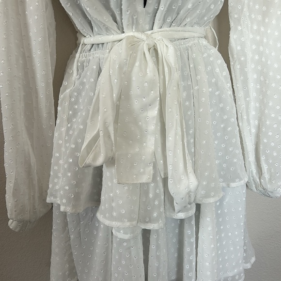 Lioness Legendary Lovers White Swiss Dot Long Sleeve
Deep V Tie Waist Dress - Picture 10 of 16